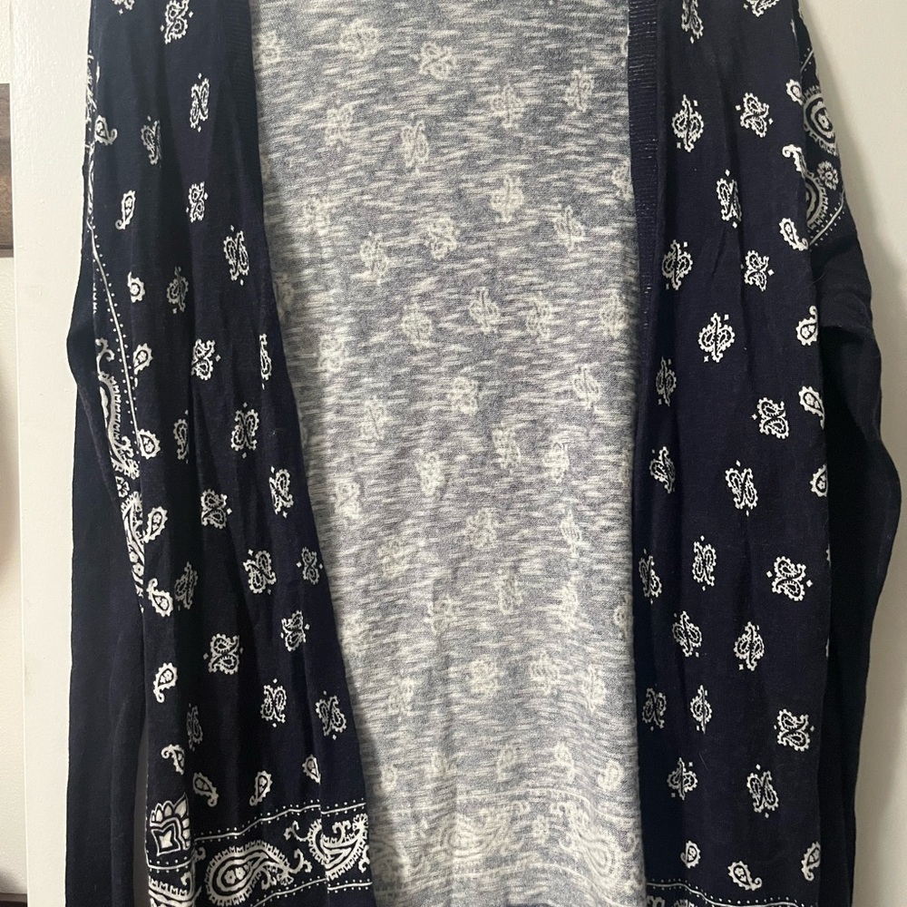 GAP Navy and White Western Patterned Cardigan